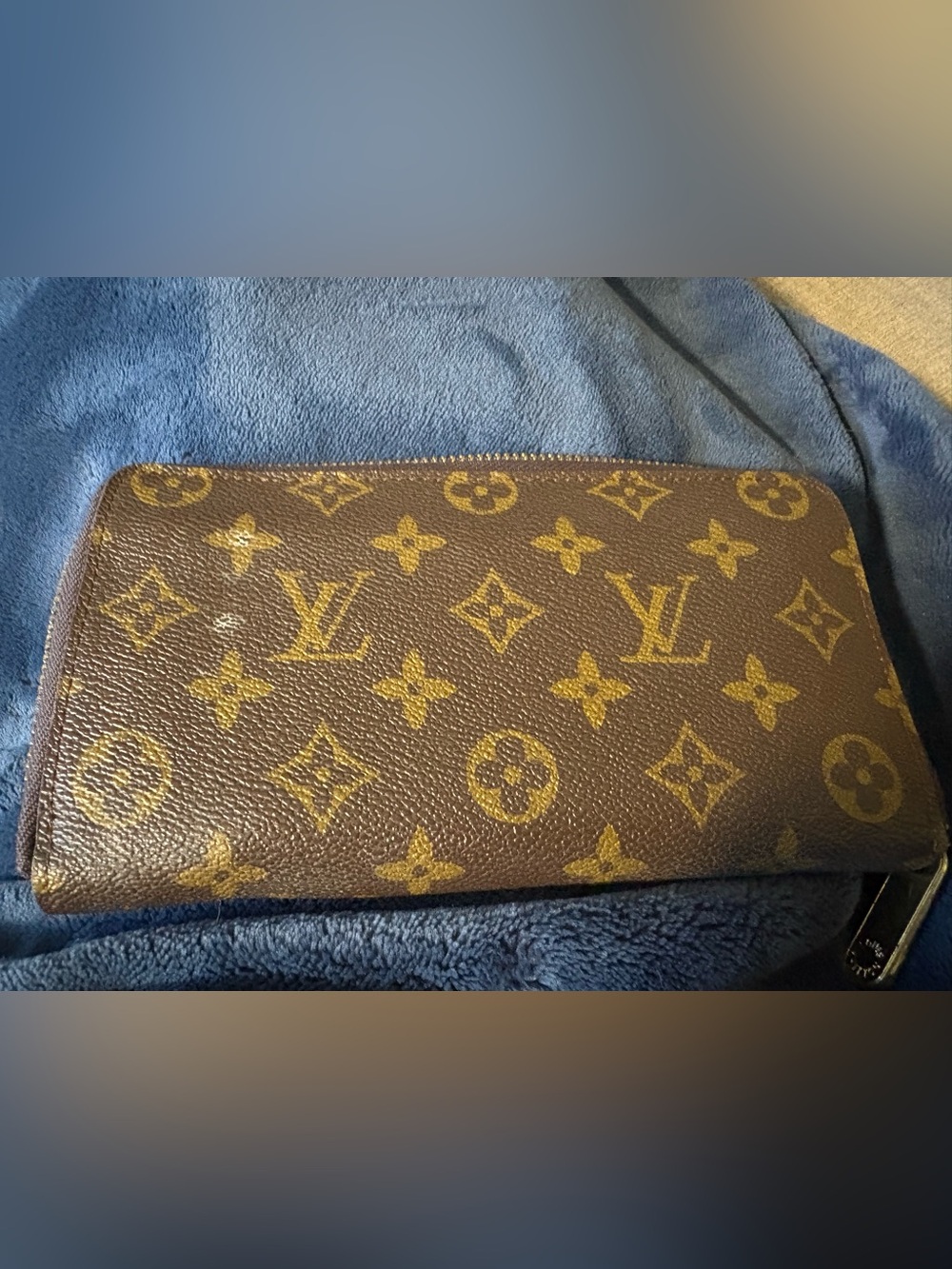 Designer Inspired Monogram Wallet in Brown and Gold